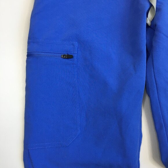 FIGS Light Blue YOLA Skinny Zip Pocket Straight Leg Drawstring Scrubs Pant - Picture 6 of 13